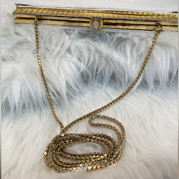 Vintage JUDITH LEIBER Ivory Clutch Shoulder Bag | Good vintage condition - Picture 7 of 16